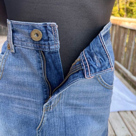 Levi’s Y2K Blue Denim Jean Maxi Skirt Size 9 - Picture 12 of 16
